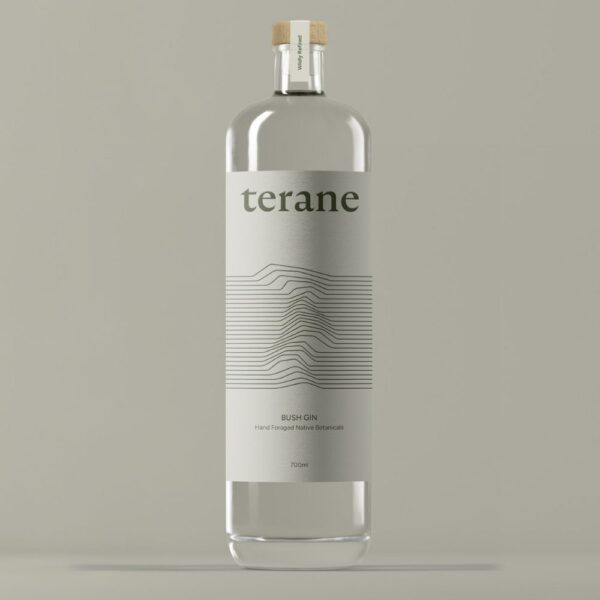 Terane Bush gin bottle, New Zealand native botanical gin