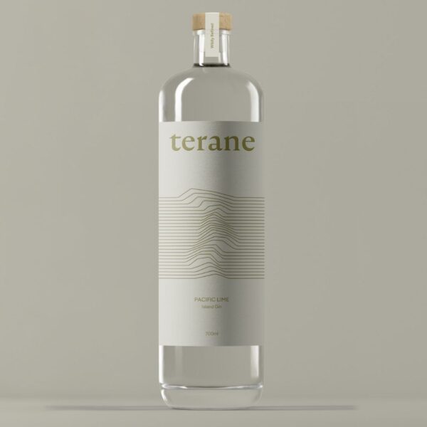 Terane Pacific gin bottle, small batch New Zealand gin