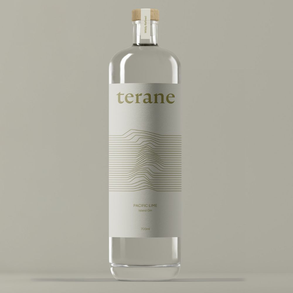 Terane Pacific gin bottle, small batch New Zealand gin