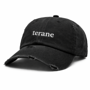 Terane distressed cap in black