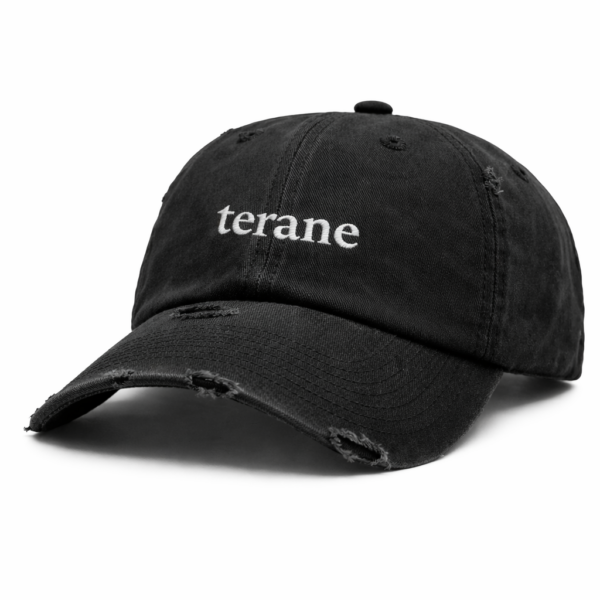 Terane distressed cap in black
