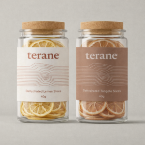 Dehydrated lemon and tangelo cocktail garnishes by Terane