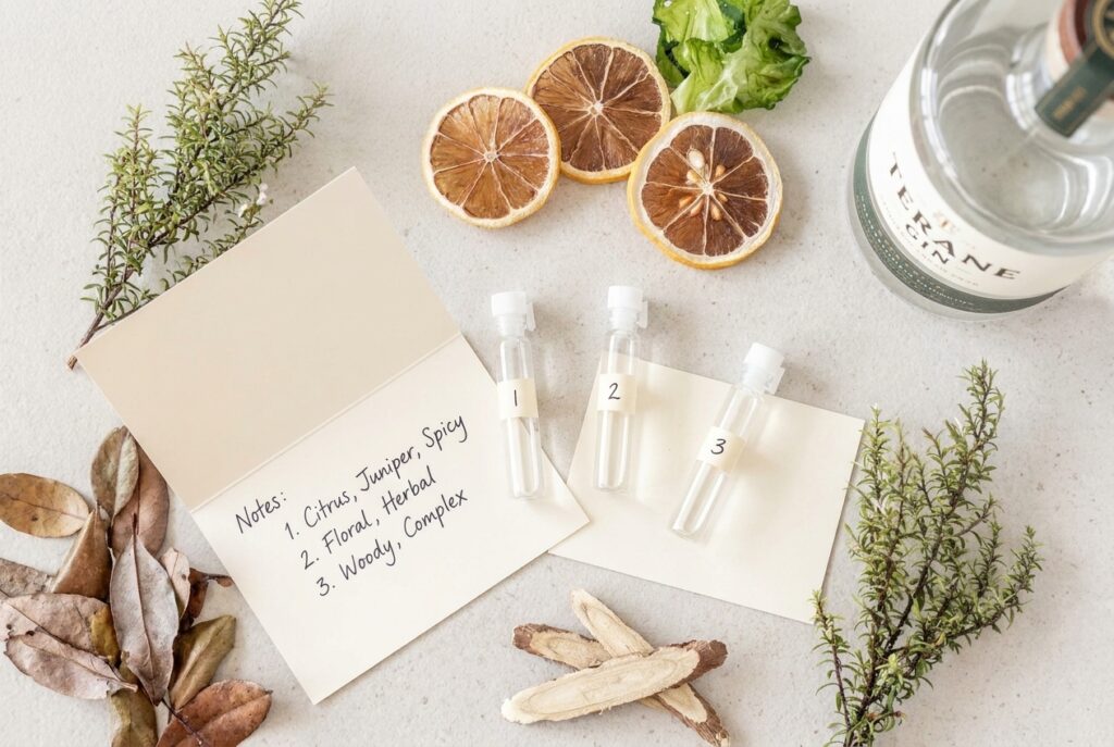 Terane distillery flatlay