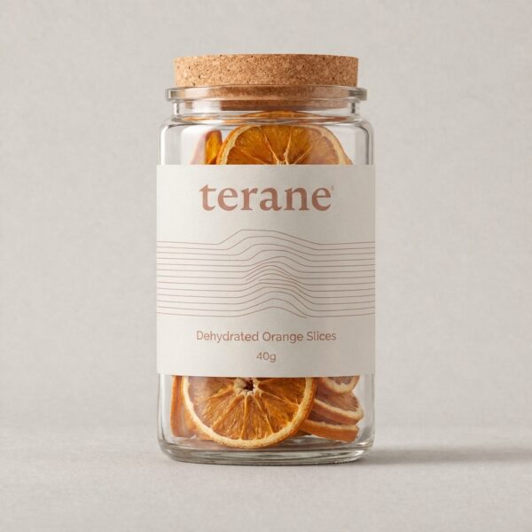 Terane - Dehydrated Orange Slice Cocktail Garnish Image Terane Orange dehydrated citrus garnish in a glass jar